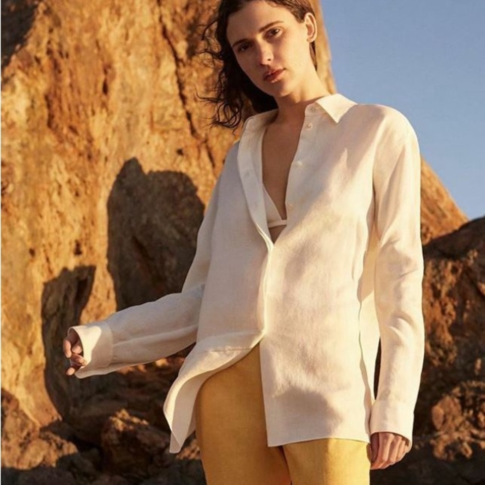 Theory classic menswear shirt in linen